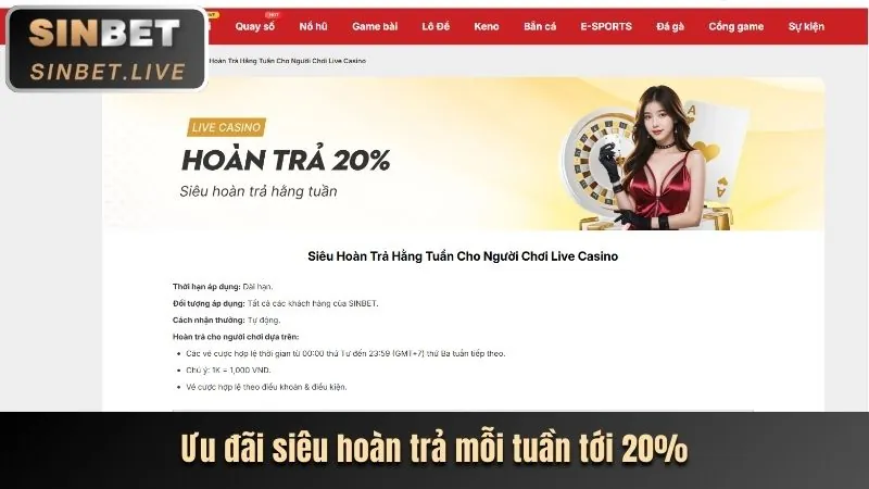 Hoàn trả tiền mặt VIP shbet1